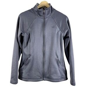 The North Face Women's Full Zip Sweatshirt Gray Jersey Fleece Pockets Size S